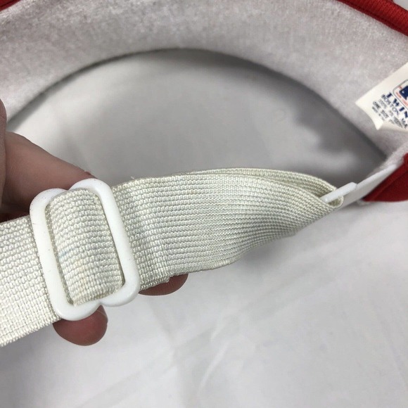 VINTAGE ST LOUIS CARDINALS TWINS ENTERPRISE VISOR HAT CAP RED STRETCH BACK OSFM - Picture 7 of 9